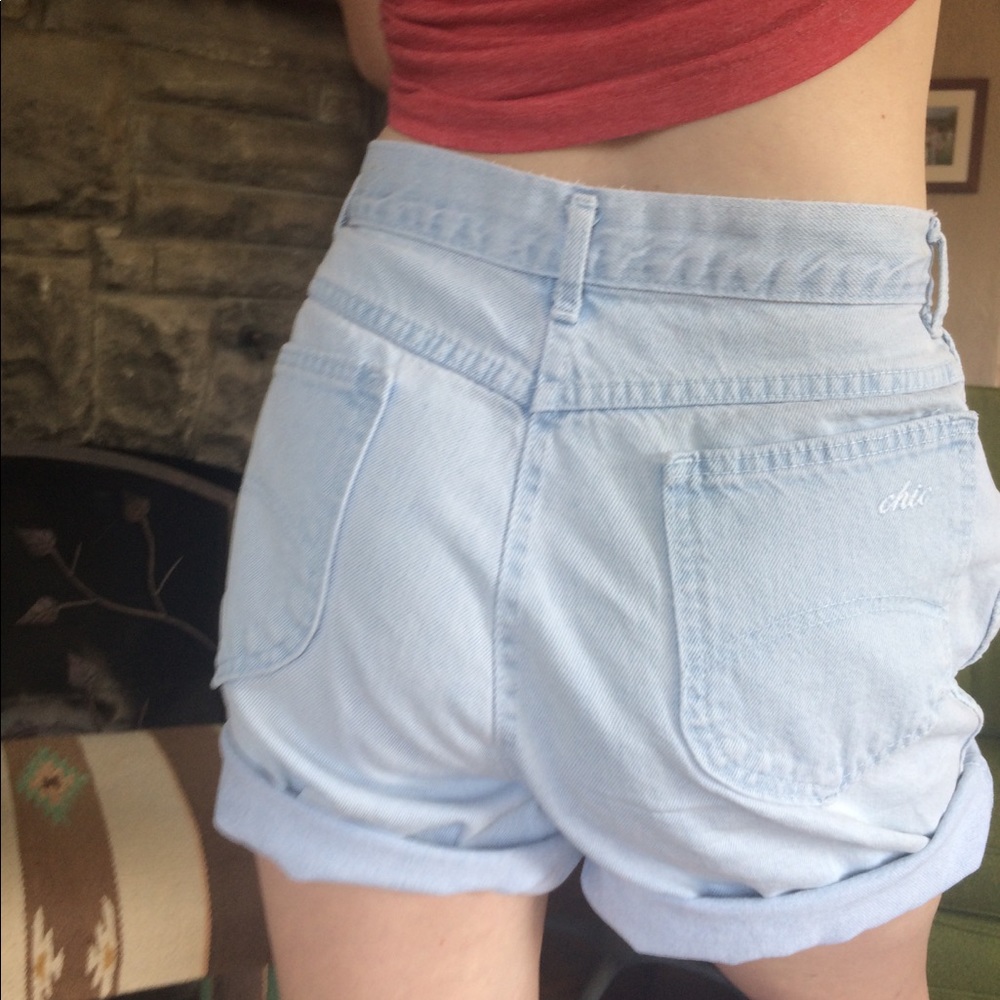 Vintage Denim Shorts Light High Waisted Shorts - Picture 2 of 8
